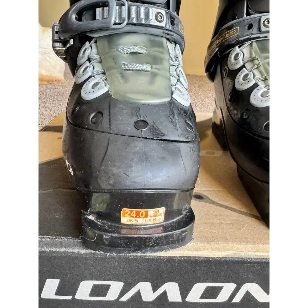 Salomon Verse W Women’s Ski Boots Size 24.0 Size 6.5 Black Gray Thermicfit EUC